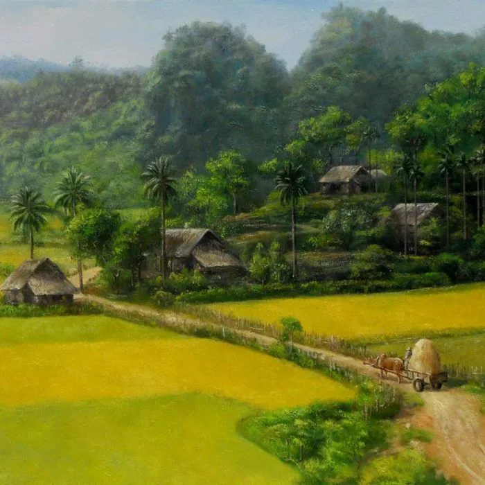 tranh phong cảnh làng quê