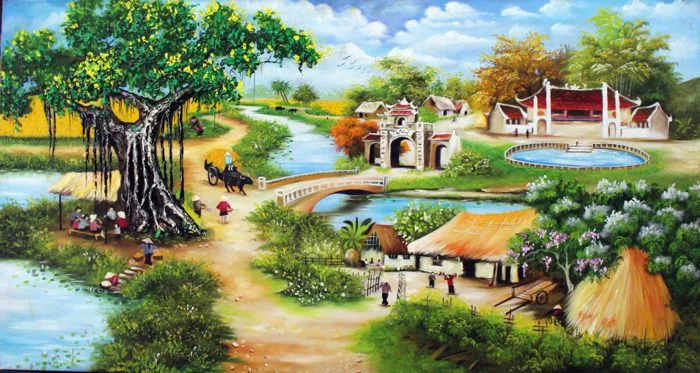 TOP #10 Bức Tranh Phong Cảnh Miền Làng Quê Treo Tường đẹp