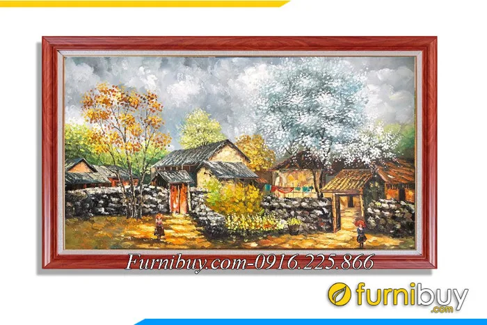 Tranh sơn dầu phong cảnh mùă xuân Tây Bắc Amia TSD 533 | Nội thất FurniBuy