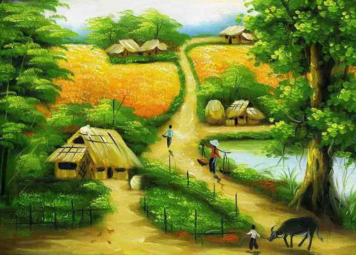 Tranh phong cảnh quê hương đẹp nhất - Ảnh đẹp quê hương