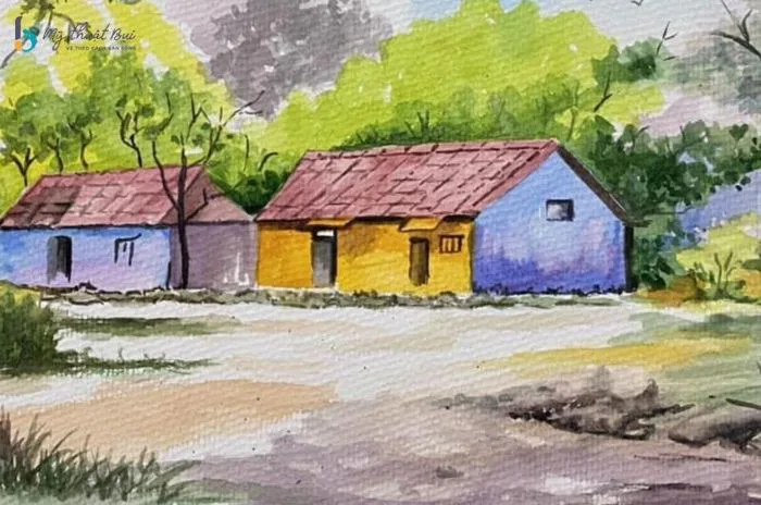 99+ bức tranh phong cảnh quê hương, làng quê Việt Nam đẹp và ý nghĩa