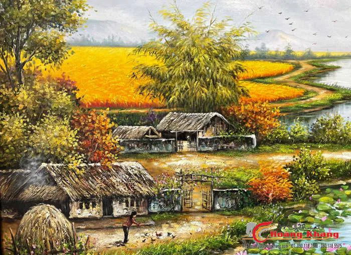 Tranh sơn dầu phong cảnh đồng quê sd300