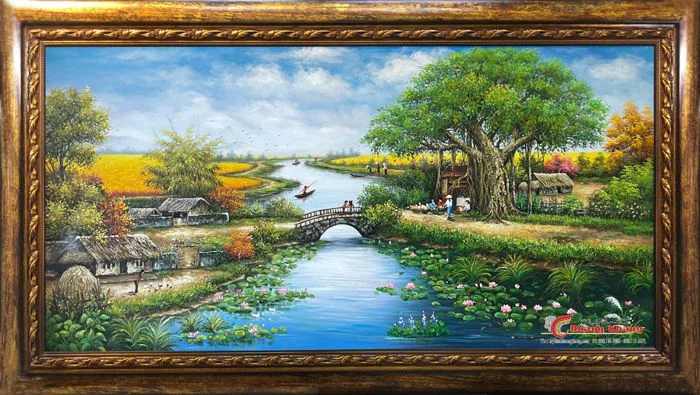 Tranh sơn dầu phong cảnh đồng quê sd300