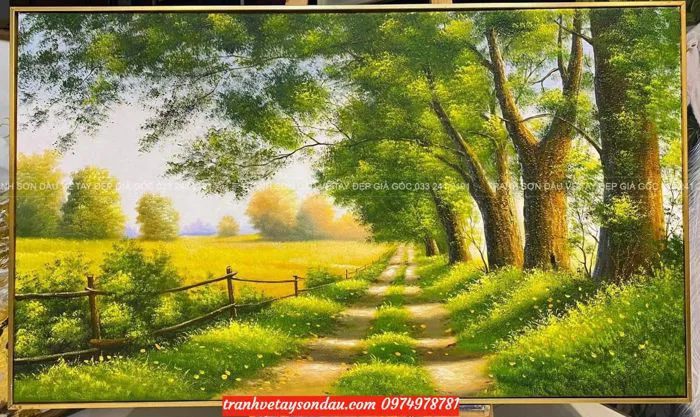 Tranh phong cảnh thiên nhiên đẹp sơn dầu SV56 - Tranh Sơn Dầu Hà Nội-Tranh  Hà Nội