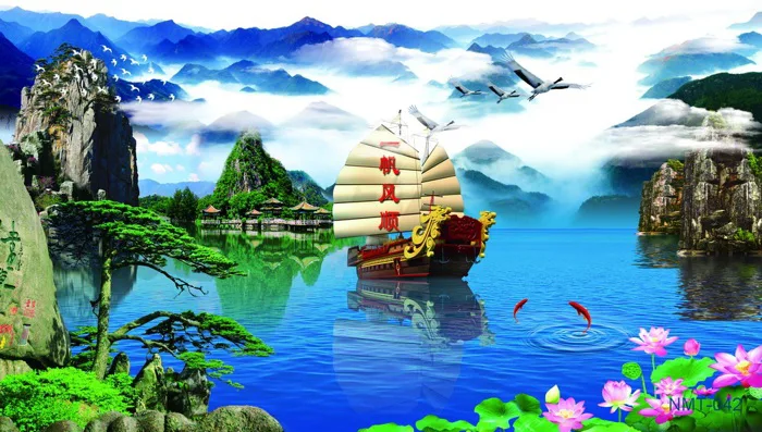 8 bức tranh 3D sơn thủy hữu tình đẹp