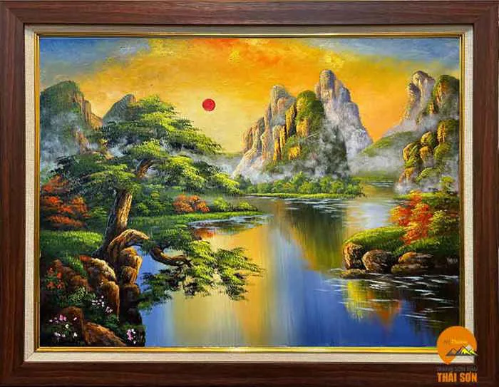 Bức tranh sơn thủy hữu tình mang ý nghĩa về phong thủy sâu sắc