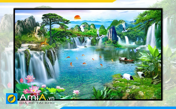 Tranh phong cảnh sơn thủy hữu tình tươi mát AmiA OP17173406 - AmiA - Nội  thất đẹp, Giá rẻ tại Kho