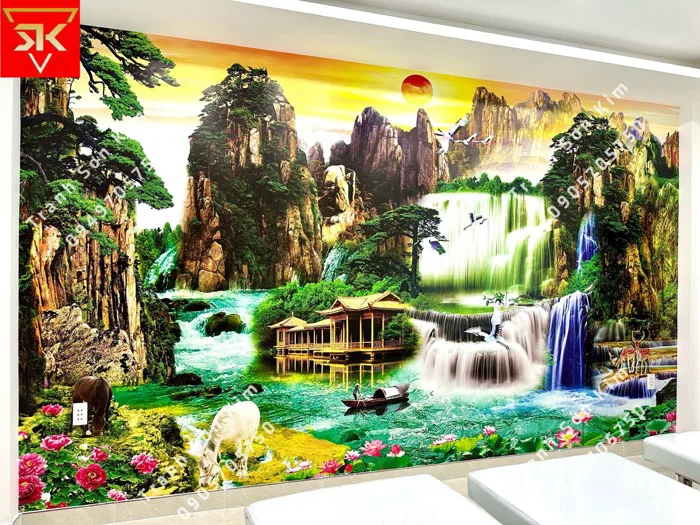 Giấy Dán Tường Sơn Kim | TRANH 3D SƠN THỦY - HỮU TÌNH
