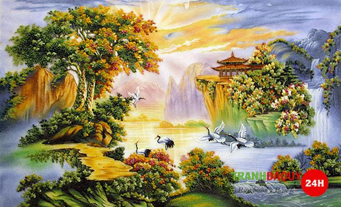 5 bức tranh đá quý phong cảnh sơn thủy hữu tình đẹp