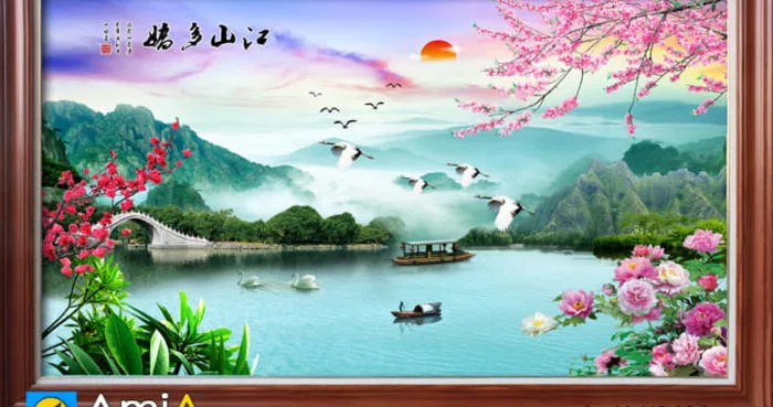 130 mẫu tranh phong cảnh thiên nhiên sơn thủy đẹp chọn lọc