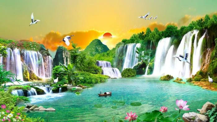 Hoạ tiết Sơn Thuỷ Hữu Tình trên gốm sứ - Tinh hoa nghệ thuật trong phong  thuỷ