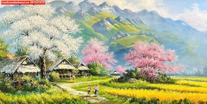 Tranh phong cảnh tây bắc đẹp ấn tượng SN11 - Hà Nội