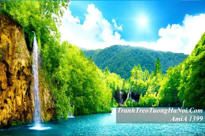 300 Tranh Thác Nước Phong Thủy Treo Tường Bán Chạy Nhất