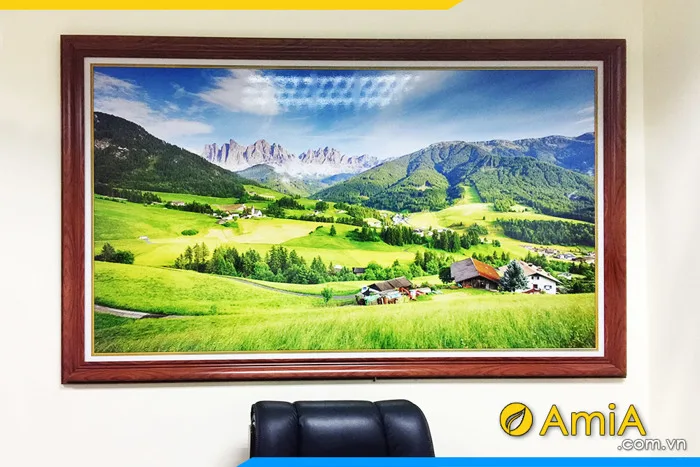 Bức tranh phong cảnh thảo nguyên đồi núi đẹp AmiA NUI113