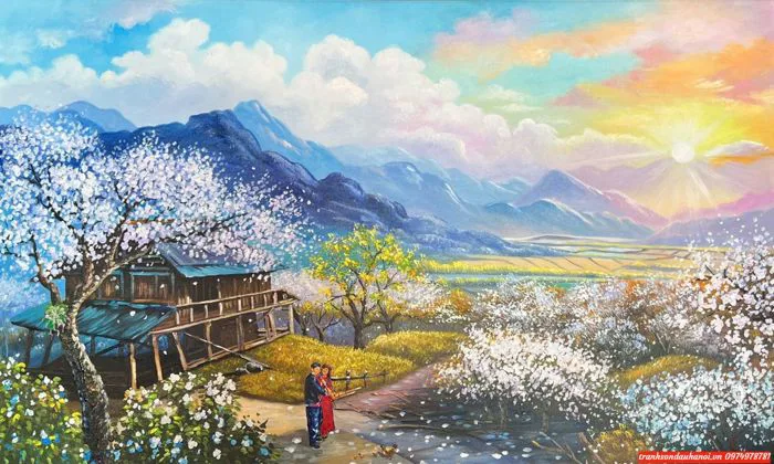 Tranh phong cảnh tây bắc đẹp SN8 - Hà Nội