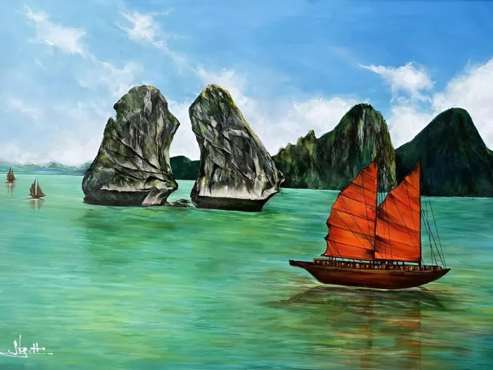 Tranh Vẽ Vịnh Hạ Long – Tuyệt tác phong cảnh biểu tượng