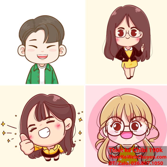 Hình đại diện chibi ( chibi avatar), THIẾT KẾ CHIBI 190K CUTE ĐÁNG YÊU