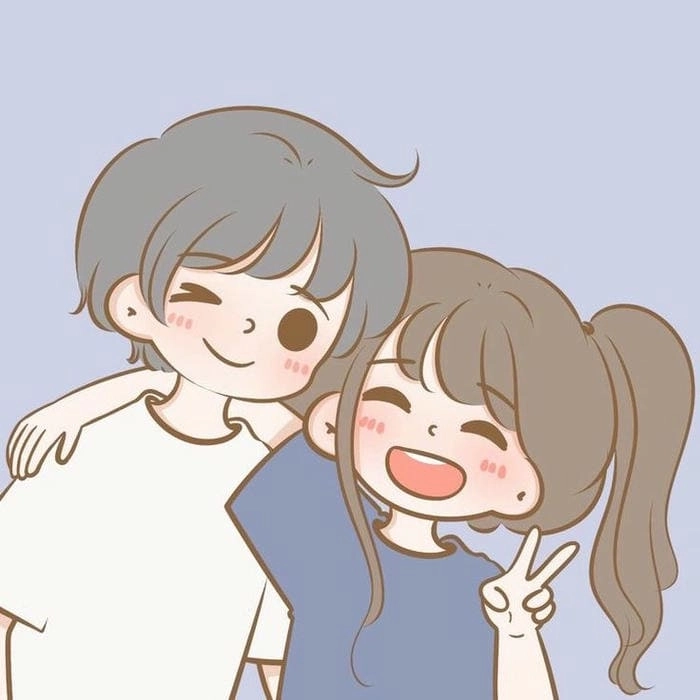 Bộ ảnh avatar đôi chibi cute ngọt ngào cho cặp đôi dễ thương