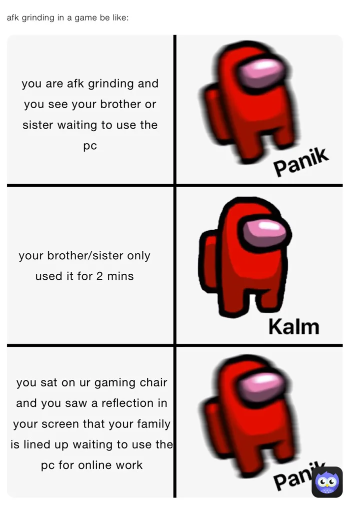 afk grinding in a game be like: | @lancelotte999 | Memes