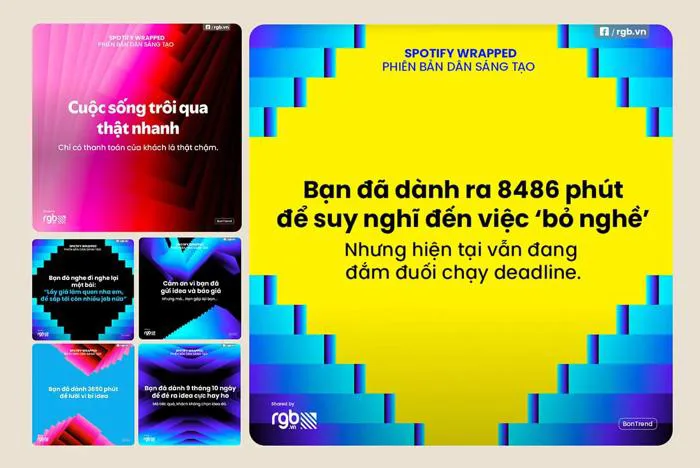 Bon Trend Spotify Wrapped phiên bản cuộc sống sáng tạo và agency – RGB Bon Trend Spotify Wrapped phiên bản cuộc sống sáng tạo và agency – RGB