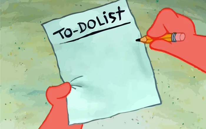 patrick to do list actually blank Meme Generator