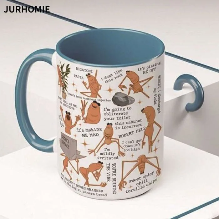 JURHOMIE Worm Cốc Cà Phê, Thiết Kế Mới Lạ Hộp Đựng Đồ Uống Marcus Meme Cốc,  Ngộ nghĩnh Có Tay Cầm Gốm Ngộ nghĩnh Giun Meme Sử Dụng Nhà Bếp | Shopee