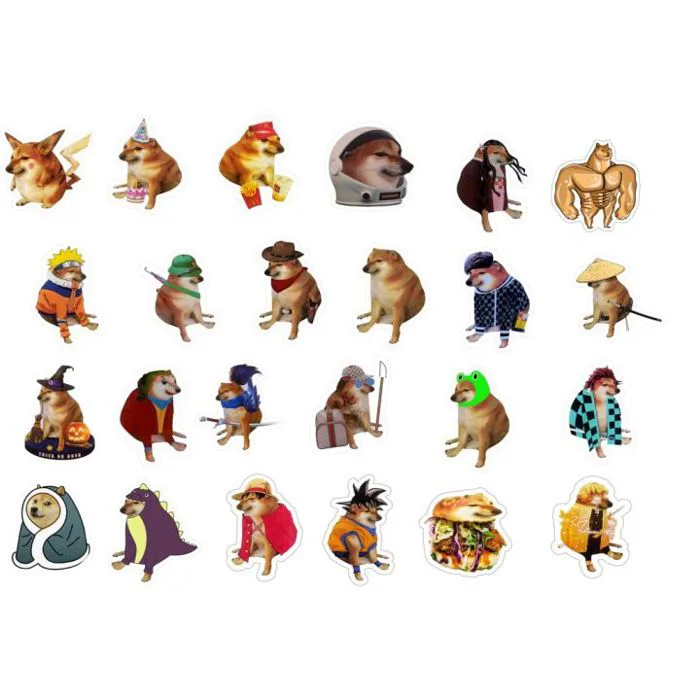 Set 24 Hình Dán Chú Chó Cheems Sticker Meme Doge Vui Nhộn Hài Hước Chống Thấm Nước Trang Trí Mũ Bảo Hiểm, Ván Trượt, Sổ | Lazada Việt Nam
