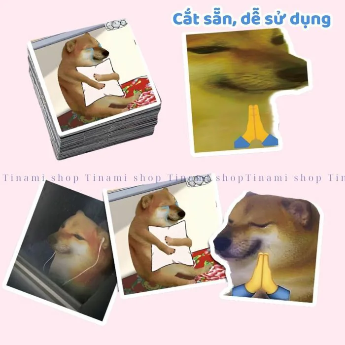 58 sticker meme chó cheems doge hài hước hình dán trang trí và quà tặng độc đáo