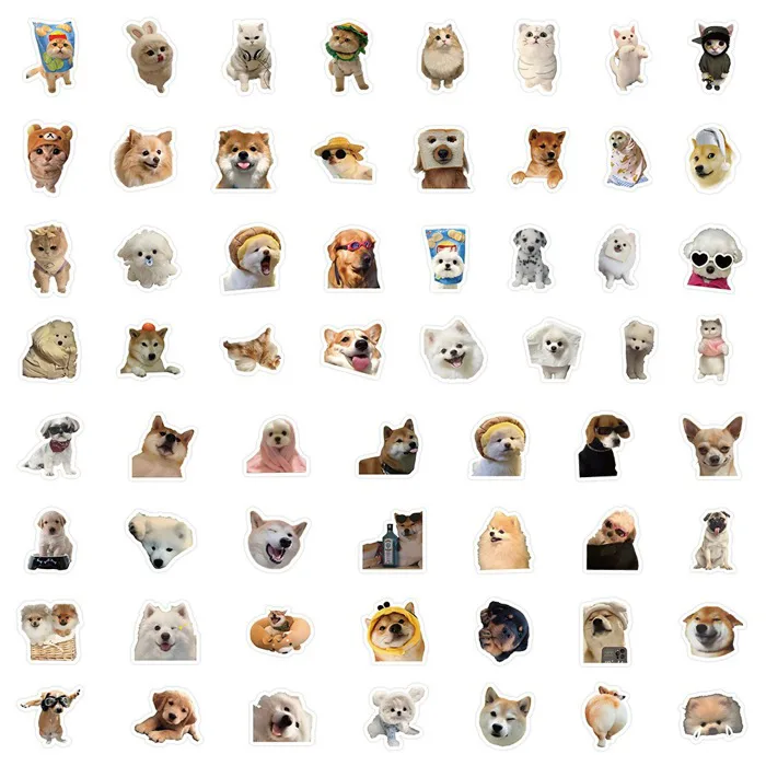 Set 100 Sticker Meme Mèo chó Cute Dán Laptop Điện Thoại Trang Trí 3-4cm |  Shopee Việt Nam