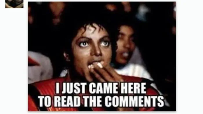 We asked, you delivered your favorite I--just-came-here-to-read-the-comments-Michael-Jackson  Facebook memes | FOX 13 Seattle