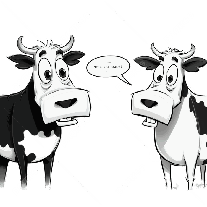Hình ảnh Mẫu Meme Hoạt Hình đen Trắng Với Những Chú Bò Hài Hước PNG , Clip Nghệ Thuật Hoạt Hình, Clipart Truyện Tranh, Clipart Bò PNG trong suốt và Vector để