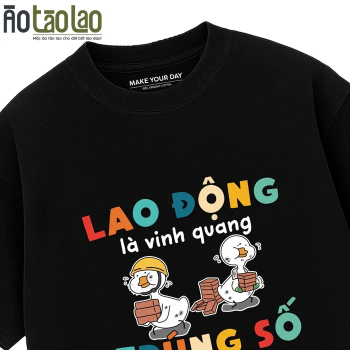 Áo hài hước - Áo Thun Lao Động Là Vinh Quang Ver3 - Meme Text Vui Đi Làm - Oversize 100% Cotton Nam Nữ | Shopee Việt Nam