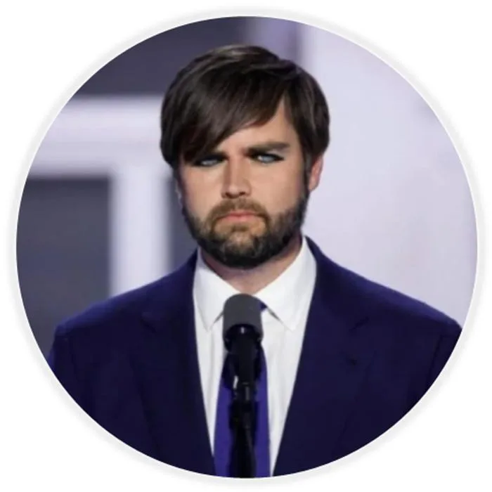 Amazon.com - JD Vance Meme Emo - 100 Pack Circle Stickers 3 Inch -  Republican Conservative Internet Humor Funny Viral Election Government Troll