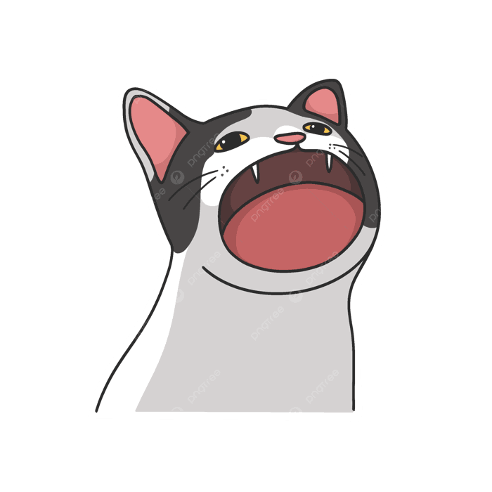 Cat Screaming Meme Sticker Illustration, Cat Clipart, Sticker Clipart,  Paint PNG Transparent Clipart Image and PSD File for Free Download