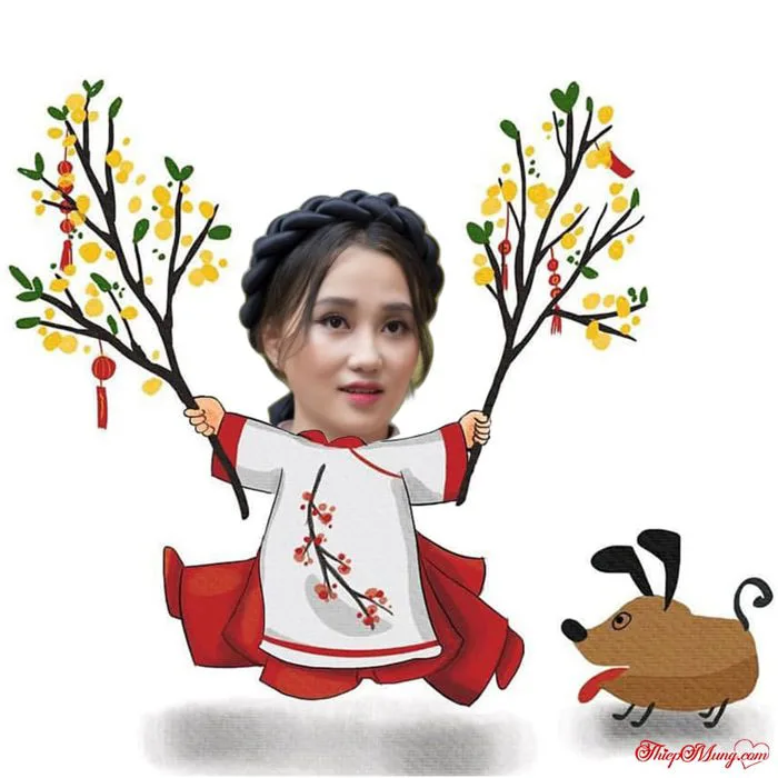 Ghép ảnh chế Tết làm avatar độc đáo và hài hước