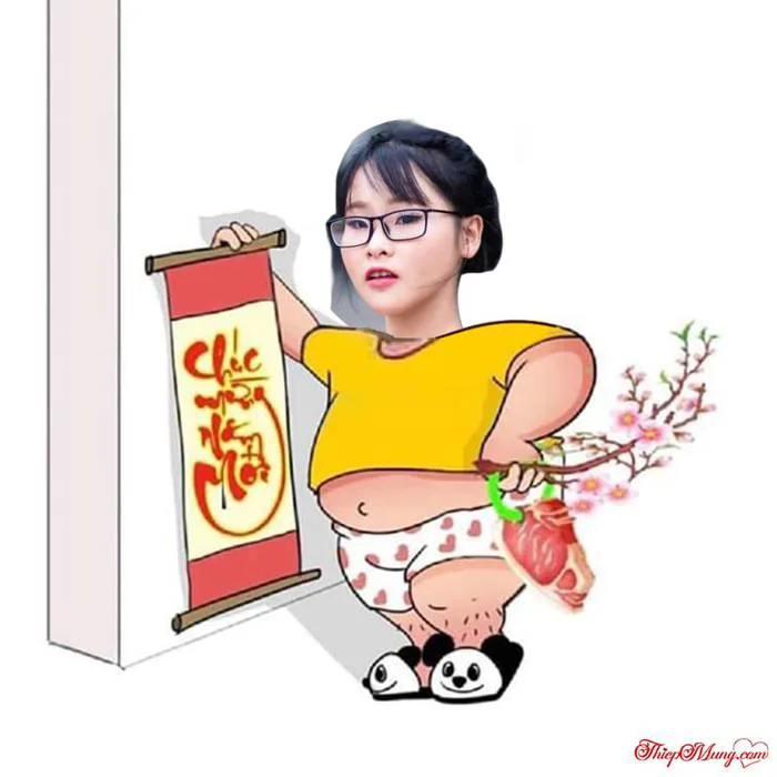 Ghép ảnh chế Tết làm avatar độc đáo và hài hước