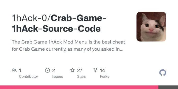 GitHub - 1hAck-0/Crab-Game-1hAck-Source-Code: The Crab Game 1hAck Mod Menu  is the best cheat for Crab Game currently, as many of you asked in the  discord server, I decided to release the source-code,