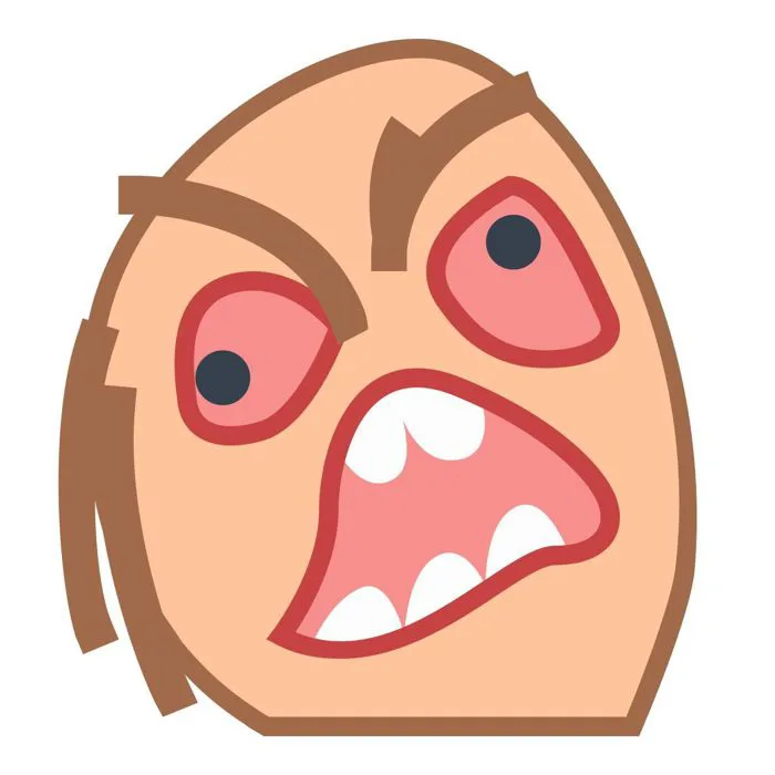 Angry Face Meme icon in Office Style