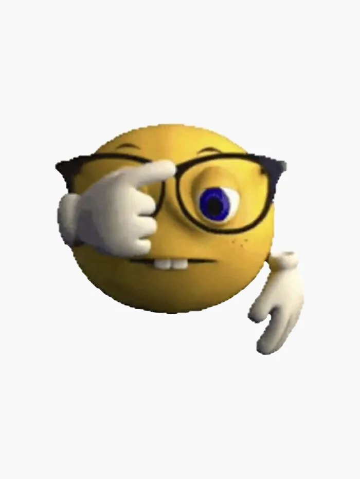 Funny Nerdy Emoji Cool Meme Sticker