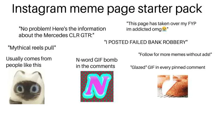Bộ dụng cụ khởi nghiệp cho trang meme trên Instagram : r/starterpacks