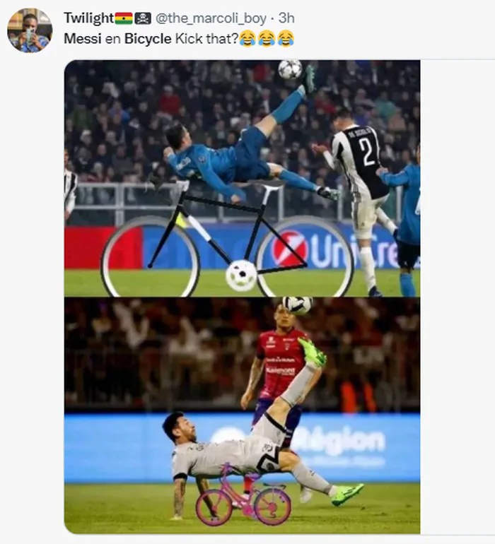 Meme Gol Salto Messi, Ada Bawa-bawa Ronaldo dan Sepeda!