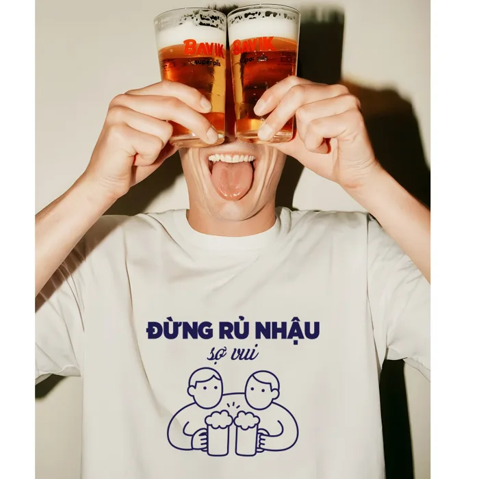 Áo Thun Đừng Rủ Nhậu Sợ Vui, Meme Vớ Vẩn Hài Hước, Form Rộng Oversize Nam Nữ 100% Cotton, In Theo Yêu Cầu | Shopee Việt Nam