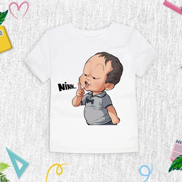 Áo POLYCOTTON In Hình MEME EM BÉ NÍN, dễ thương cho bé trai và bé gái size từ 10-90kg | Shopee Việt Nam
