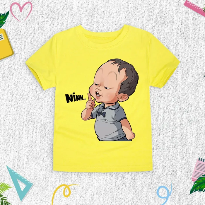 Áo POLYCOTTON In Hình MEME EM BÉ NÍN, dễ thương cho bé trai và bé gái size từ 10-90kg | Shopee Việt Nam
