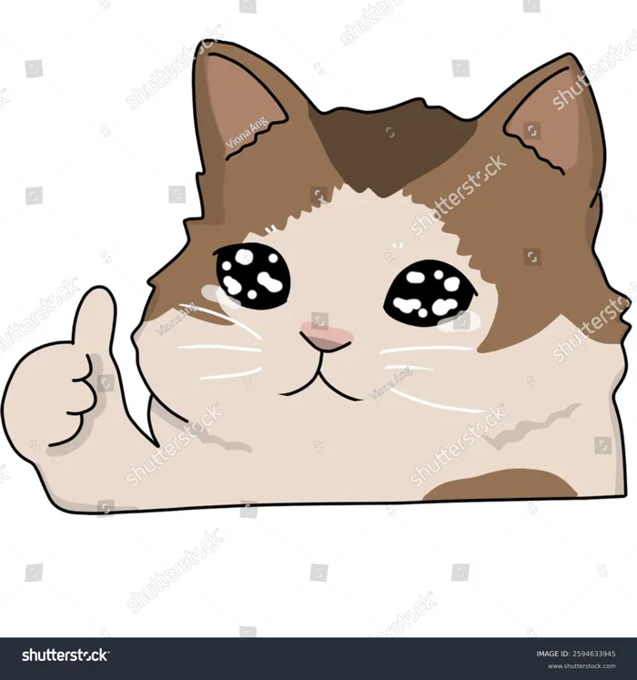 Buồn cười mèo meme khóc ok: Hình minh họa có sẵn 2594633945 | Shutterstock