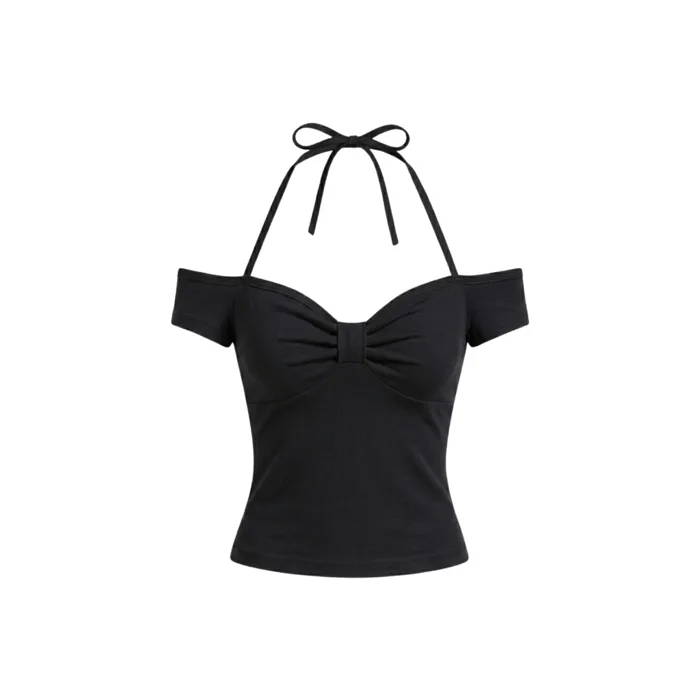 MỞ BÁN] Áo Trễ Vai Kiểu Nữ Dây Buộc Cổ Yếm Phối Nơ Xoắn Ôm Body Nữ Tính  Nhiều Màu Basic - 𝐁𝐘 𝐌𝐄𝐌𝐄 | Shopee Việt Nam