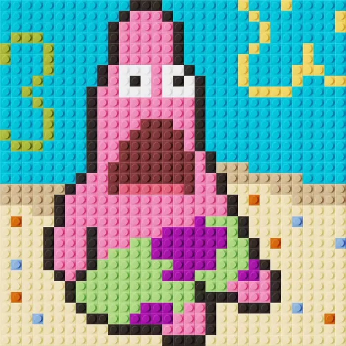 Savage Patrick Meme Pixel Art Brick Mosaic