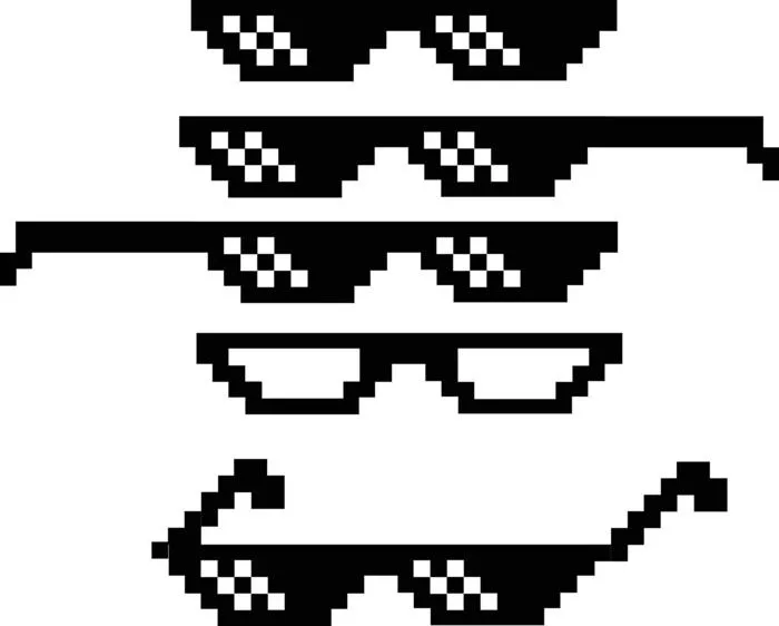 Meme Gafas Pro Pixel Sunglasses Pixel Art Thug Life Glasses Vector 24448492  Vector Art At Vecteezy