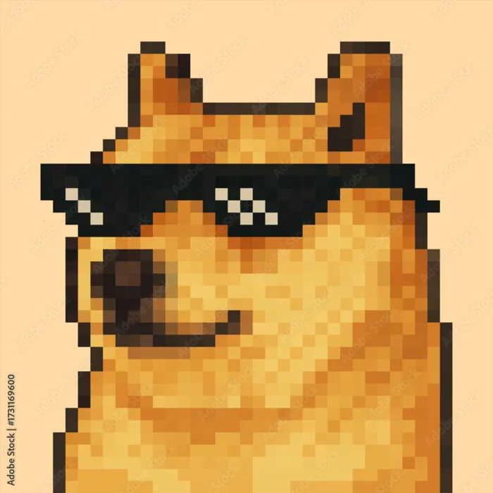 Photography Poster Pixel Art Doge Meme with Sunglasses | Wall Art |  Abposters.com