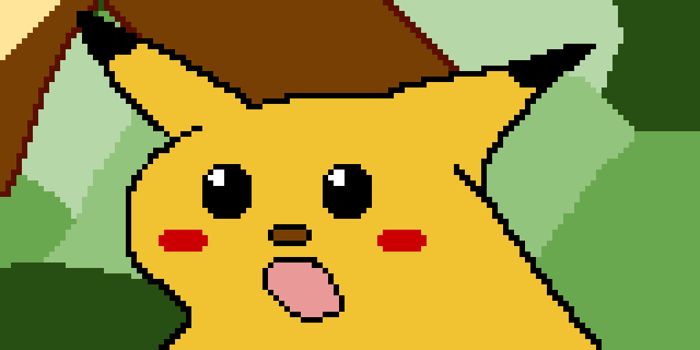 Suprised Pikachu meme — Pixel Art by he_disconected — DinoPIXEL